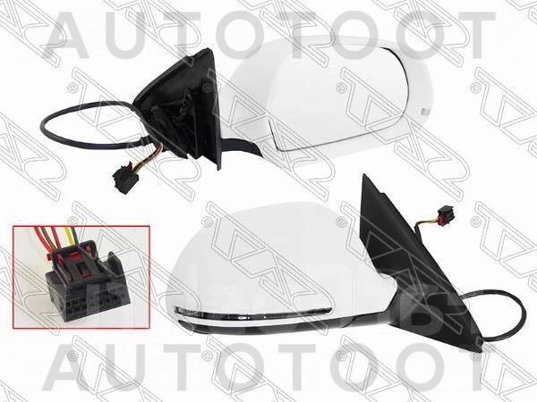 Зеркало правое (11-14 рег-ка, обогрев, поворот, 6 контактов) -STAUQ39401 Sat для AUDI Q3