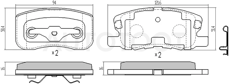 Колодки тормозные (Спереди) Mitsubishi Colt 02-12 / Colt Plus 04-12