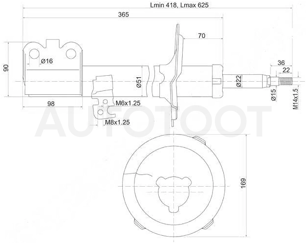 Амортизатор передний правый -ST4815747010 Sat для TOYOTA OPA, TOYOTA VISTA, TOYOTA VISTA ARDEO