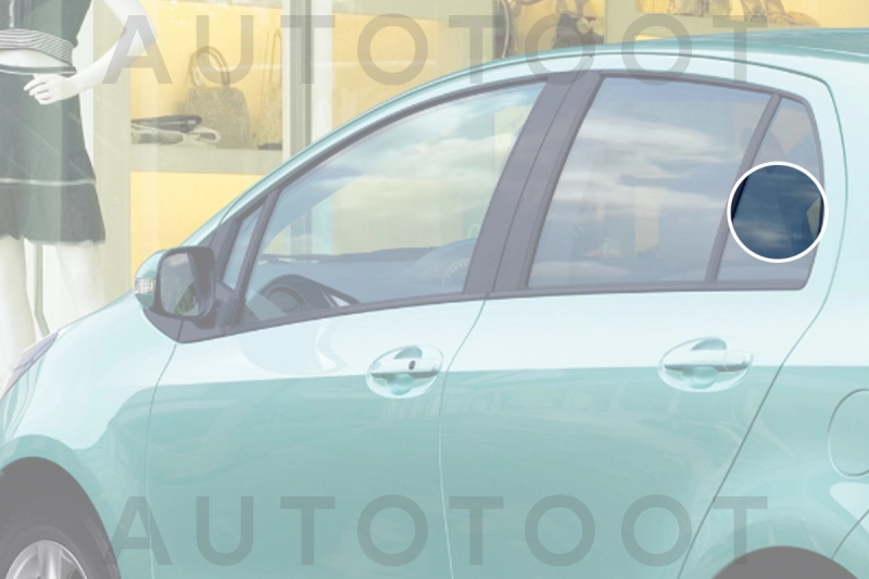Стекло форточки (уголок) задней левой двери -  для TOYOTA VITZ, TOYOTA YARIS