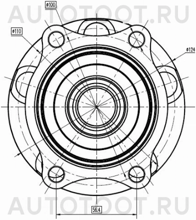 Ступица задняя -BKHB0048 Baikor для SUBARU IMPREZA