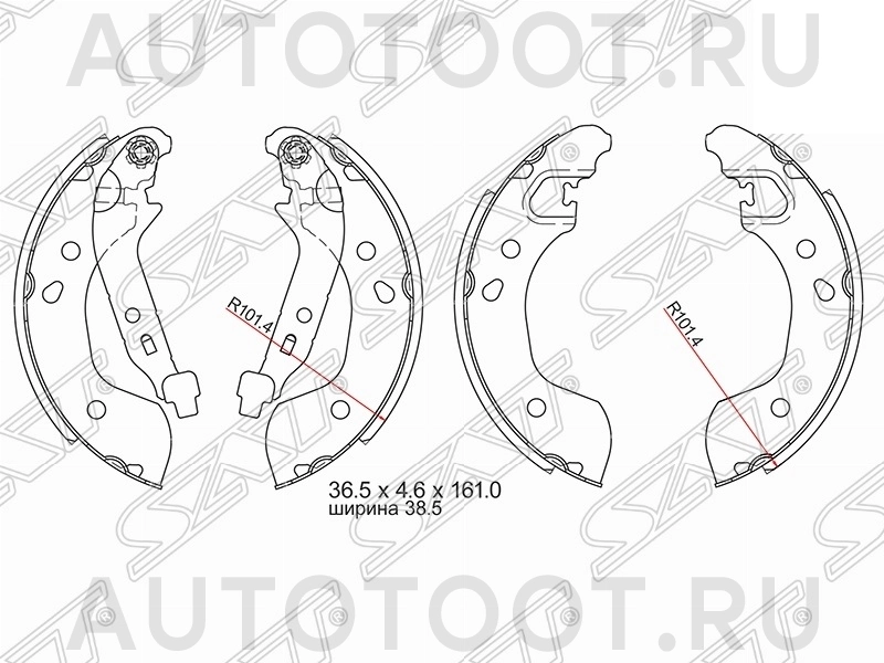 Колодки тормозные задние барабанные -AMDBF568 Amd для NISSAN ALMERA, NISSAN NOTE
