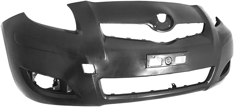 Бампер передний Toyota Vitz 07-10 / Yaris 08-13 (Под ПТФ/ С отверстием под крюк)