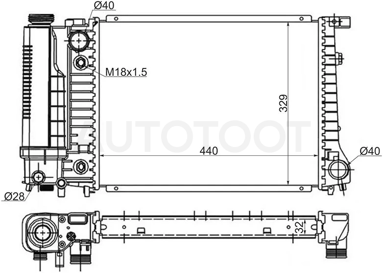 Радиатор BMW 3-Series 81-00 / 5-Series 88-96 - Артикул BW0003 - Производитель Sat - Фото, Отзывы, Цены