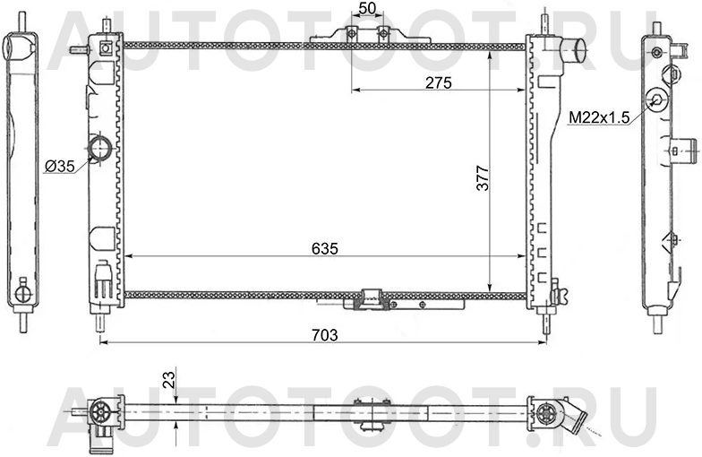 Радиатор охлаждения -SGDW0001MTR Sat для DAEWOO NEXIA