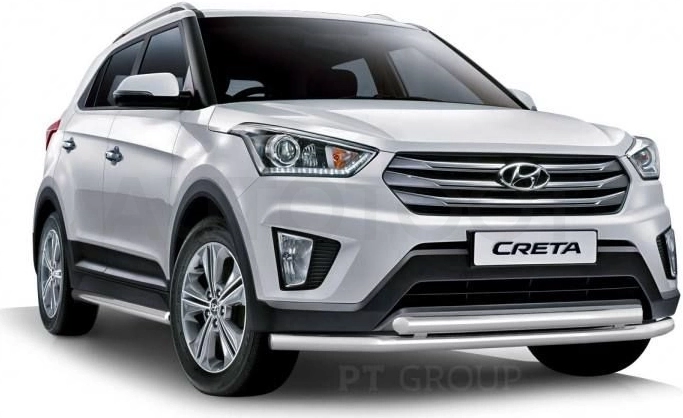HYUNDAI Creta 2016- Защита переднего бампера двойная Ø63/63мм (НПС) - Артикул 11030101 - Производитель PT Group - Фото, Отзывы, Цены