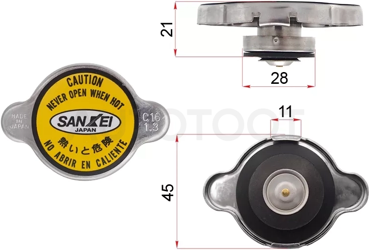 Пробка радиатора (1.3) Niss/Maz/Isu/ - Артикул KHC16 - Производитель Sankei - Фото, Отзывы, Цены