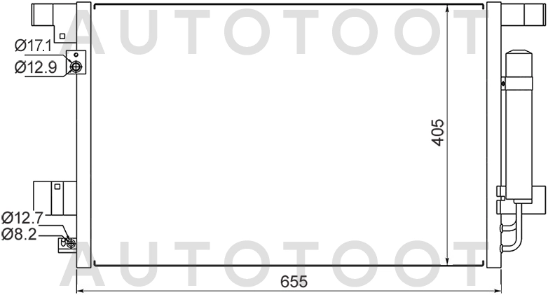 Радиатор кондиционера -STMBW53940 Sat для MITSUBISHI LANCER, MITSUBISHI OUTLANDER, MITSUBISHI ASX, CITROEN C-CROSSER