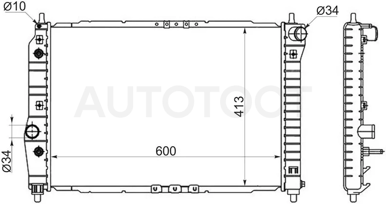 Радиатор Chevrolet Aveo 02-11 / Daewoo Kalos 02-08 - Артикул DW000716 - Производитель Sat - Фото, Отзывы, Цены