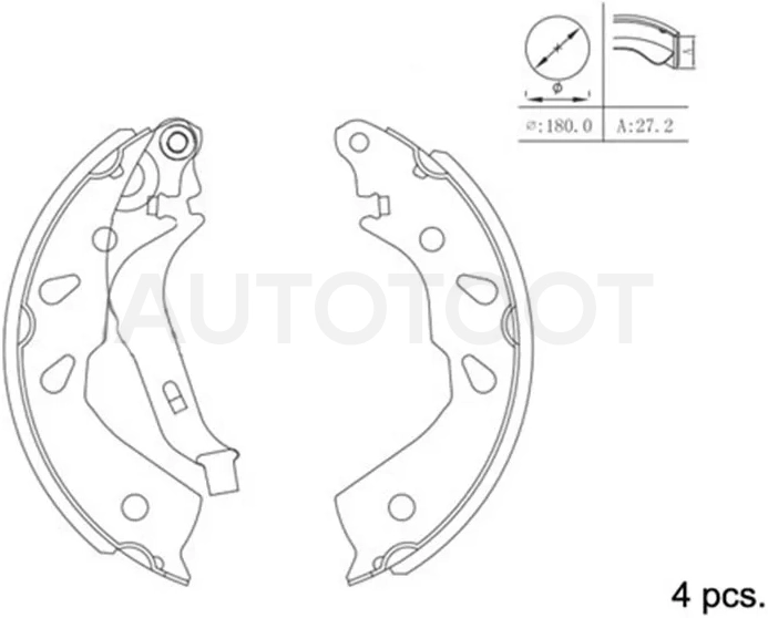 Колодки тормозные барабанные Nissan March 10-22 / Micra 10-13