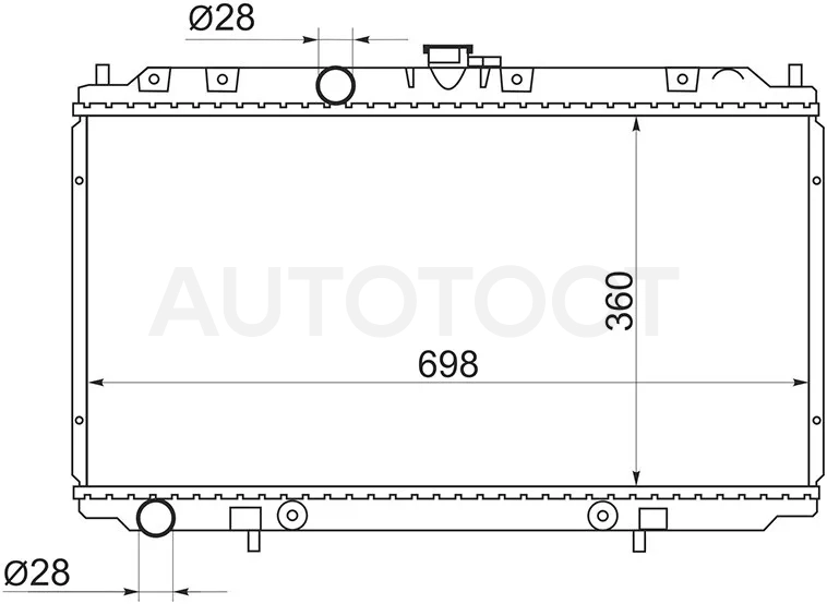 Радиатор Nissan AD 99-02 / Almera 00-06 / Primera 01-08 / Sunny 98-04 / Mazda Familia S-Wagon 98-04 / Nissan Almera Classic 06-12 / Bluebird Sylphy 00-05