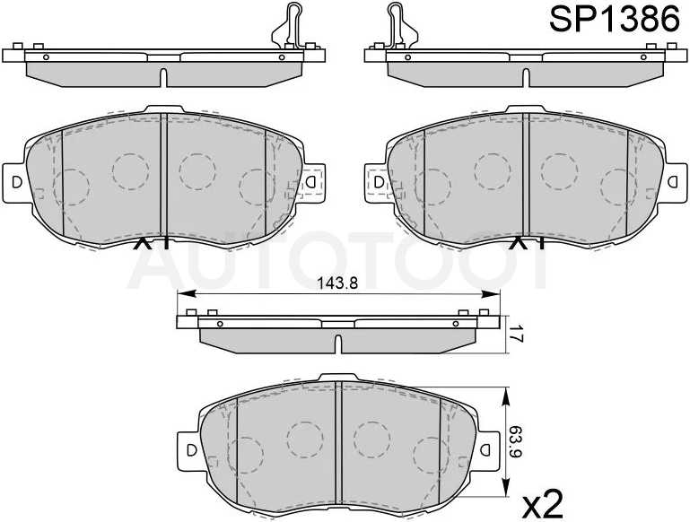 Колодки тормозные (Спереди) Toyota Crown 91-07 / Mark II (X90,X100,X110) 92-04 / Lexus GS 97-04 / IS 98-16 / LS 89-94 / SC 01-10 / Toyota Altezza 98-05 / Aristo 91-04 / Celsior 89-94 / Chaser (X90,X100) 92-01