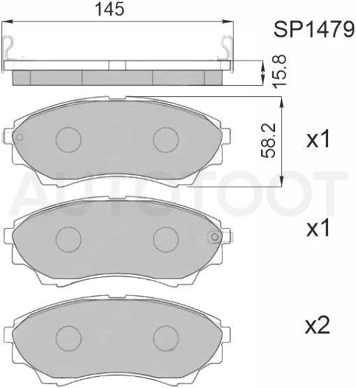 Колодки тормозные (Спереди) Ford Ranger USA 97-11 / Mazda B-Series 98-06 / BT-50 06-12