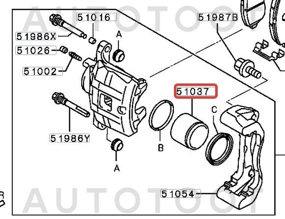 Цилиндр тормозной переднего суппорта -BC4326 LYNXauto для MITSUBISHI OUTLANDER, MITSUBISHI LANCER, MITSUBISHI ASX