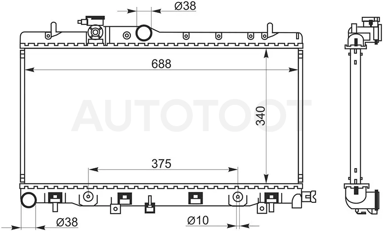 Радиатор Subaru Impreza 00-07 / Legacy 93-03 / Outback 98-03 / Legacy B4 98-03