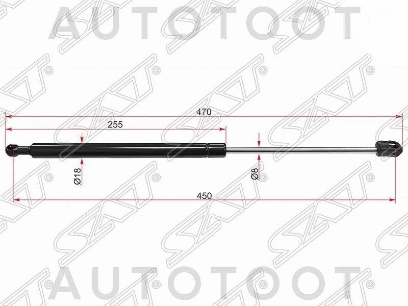 Амортизатор крышки багажника (универсал) -ST6896009100 Sat для TOYOTA AVENSIS
