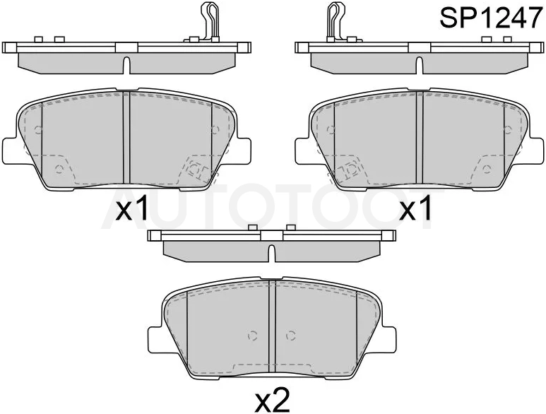 Колодки тормозные (Сзади) Hyundai Elantra 10-16 / Santa Fe 05-21 / Kia Sorento 09-21 / Hyundai Avante 06-11 / Equus 10-17 / Genesis 08-17 / Grand Santa Fe 13-18 / Kia Quoris 15-19 / Stinger 17-21