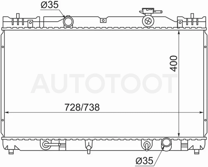 Радиатор Toyota Camry (XV30) 01-06 / Daihatsu Altis 01-05 / Toyota Camry 01-06 / Camry UAE/USA 01-06 / Solara 03-09