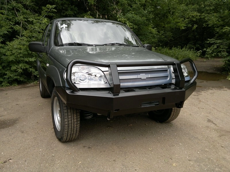 Chevrolet Niva Бампер РИФ силовой передний с защитной дугой - Артикул RIFCHN10300 - Производитель Риф - Фото, Отзывы, Цены