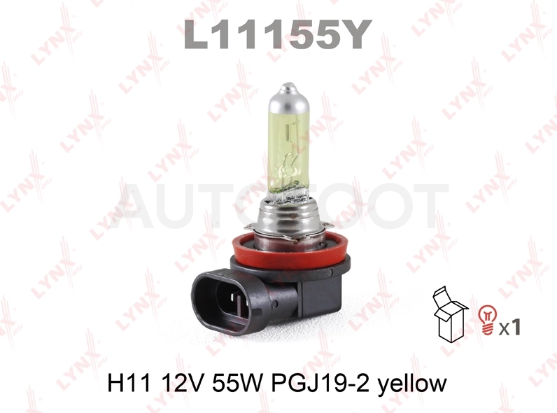 Лампа H11 12V 55W PGJ19-2 YELLOW