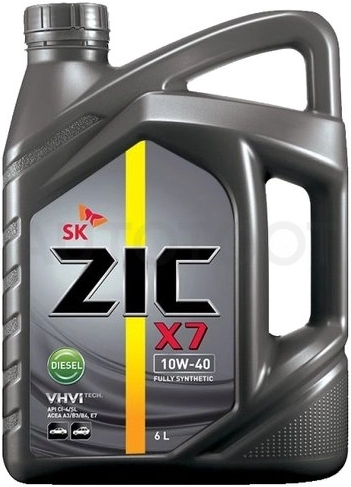 10W-40 CI-4/SL 6л масло моторное ZIC X7 Diesel синтетика