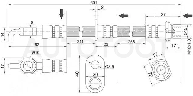 Шланг тормозной передний правый -ST9094702C23 Sat для TOYOTA CELICA