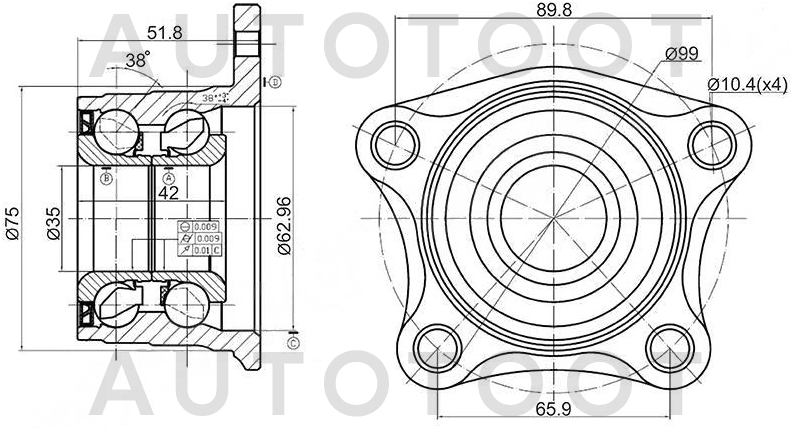 Ступица задняя -ST4240920010 Sat для TOYOTA CALDINA, TOYOTA CARINA, TOYOTA CARINA E, TOYOTA CORONA, TOYOTA CORONA PREMIO, TOYOTA VISTA, TOYOTA CELICA, TOYOTA AVENSIS