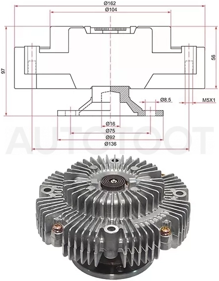 Вискомуфта Toyota Land Cruiser (J100,J200) 98-21 / Lexus GX 02-09