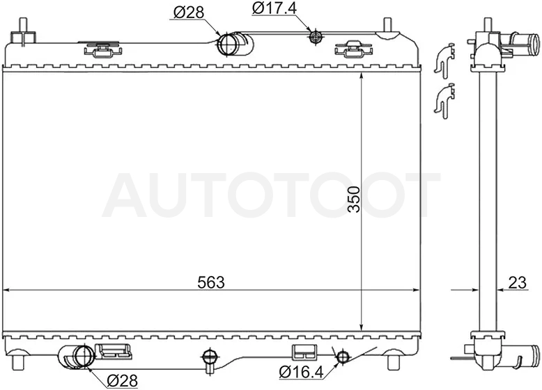 Радиатор Ford Fiesta 08-19 / EcoSport 14-23