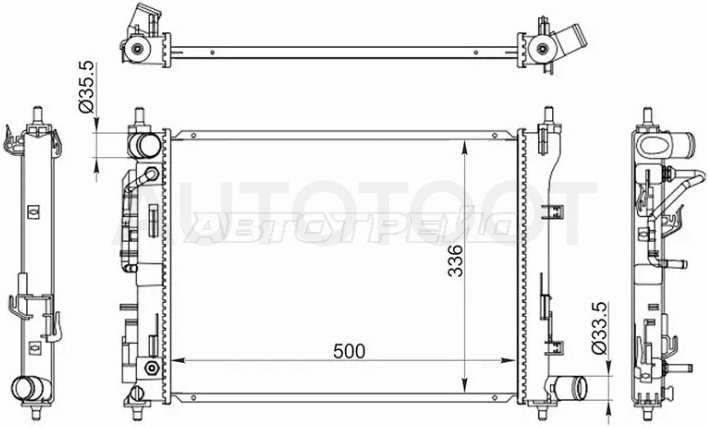 Радиатор Hyundai Solaris 17-22 / Kia Rio 16-22 / Hyundai Accent 17-22 / Kia Rio X-Line 17-20