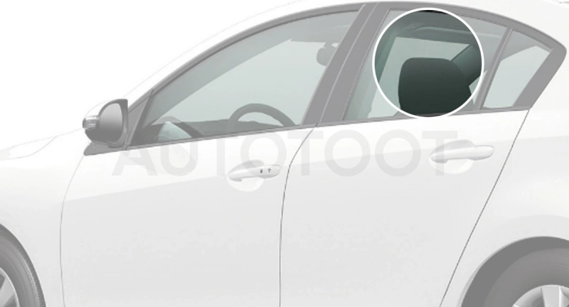 Стекло заднее левое опускное -  для MAZDA 6 (ATENZA)