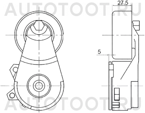 Натяжитель приводного ремня NISSAN JUKE/QASHQAI/SENTRA/SERENA/TIIDA/X-TRAIL 14 - Артикул ST119551KC0A - Производитель Sat - Фото, Отзывы, Цены