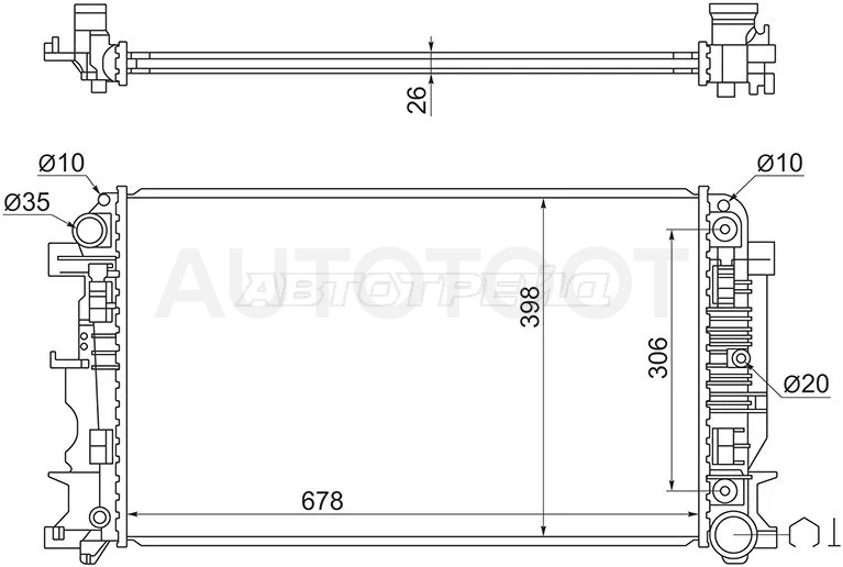 Радиатор Mercedes-Benz Sprinter 06-18 - Артикул MB001006 - Производитель Sat - Фото, Отзывы, Цены