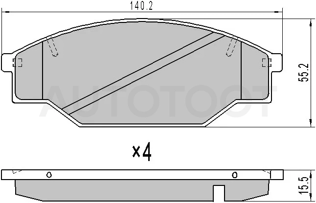 Колодки тормозные (Спереди) Toyota Hiace 82-98 / Hilux Pick Up 88-94 / Dyna 84-99