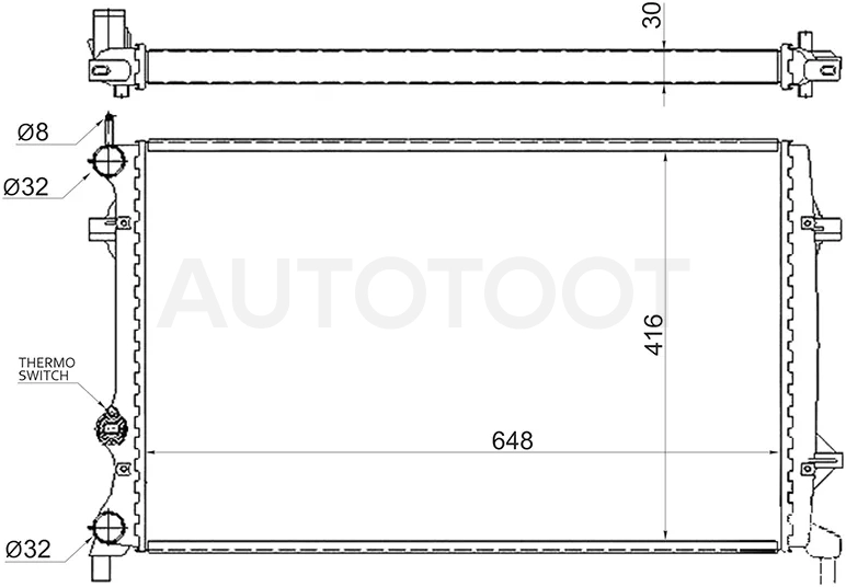 Радиатор Volkswagen Jetta 10-19 / Beetle 11-19 - Артикул SGVW00082 - Производитель Sat - Фото, Отзывы, Цены