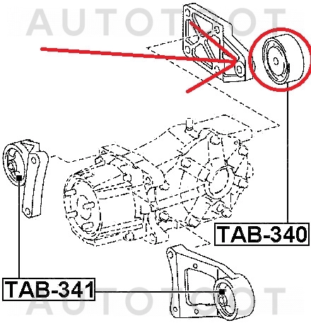 Опора дифференциала задняя 4WD -RU569 Masuma для TOYOTA AURIS, TOYOTA COROLLA, TOYOTA RAV4, LEXUS NX