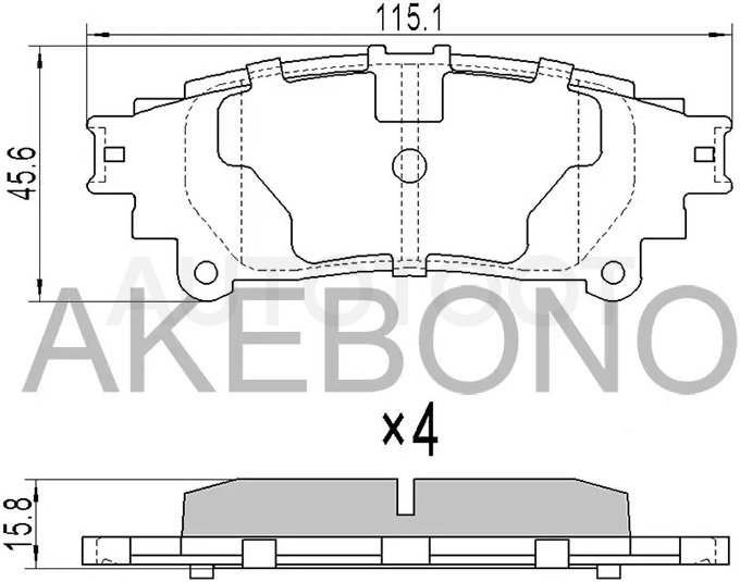 Колодки тормозные (Сзади) Lexus RX 08-15 / Toyota Crown 12-22 / Lexus IS 08-16 / Toyota Highlander 13- / Mark X 09-19 / Sienna 10-20 / Sienta 03-06