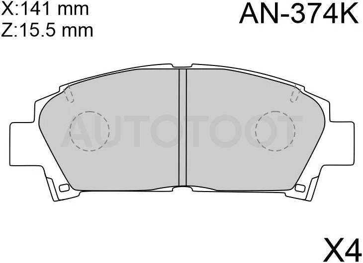 Колодки тормозные (Спереди) Toyota Avensis (T220) 97-03 / Caldina (T210) 97-02 / Corolla (E100) 91-02 / Carina (T210) 96-01