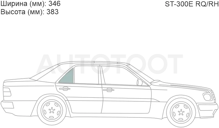 Стекло форточки (Сзади/ Справа/ Цвет зеленый) Mercedes-Benz E-Class 84-95
