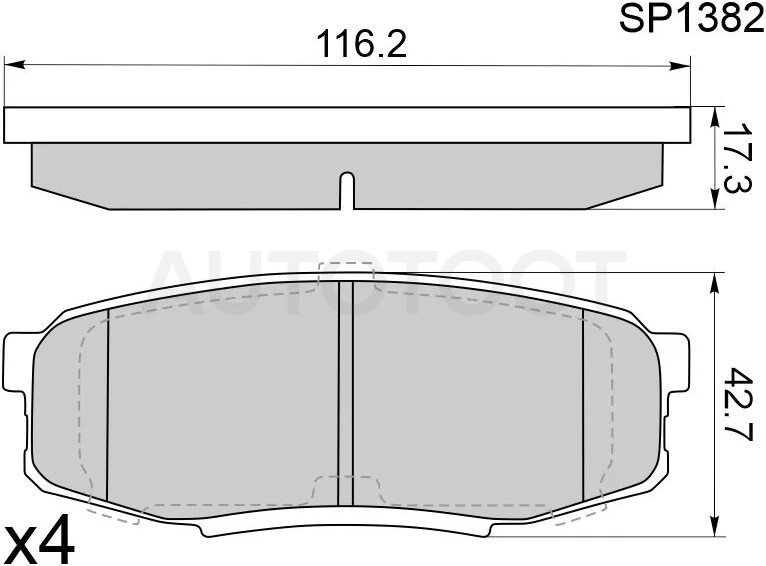Колодки тормозные (Сзади) Toyota Land Cruiser (J200) 07-21 / Lexus LX 07-23