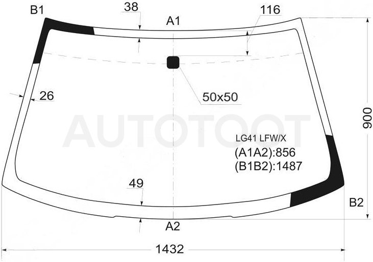 Стекло лобовое в клей -  для MITSUBISHI LANCER, MITSUBISHI MIRAGE