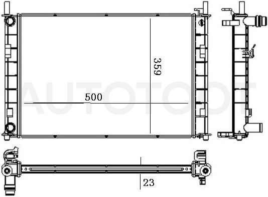 Радиатор охлаждения MT -FD00081 Sat для FORD FUSION, FORD FIESTA, MAZDA 2 (DEMIO)