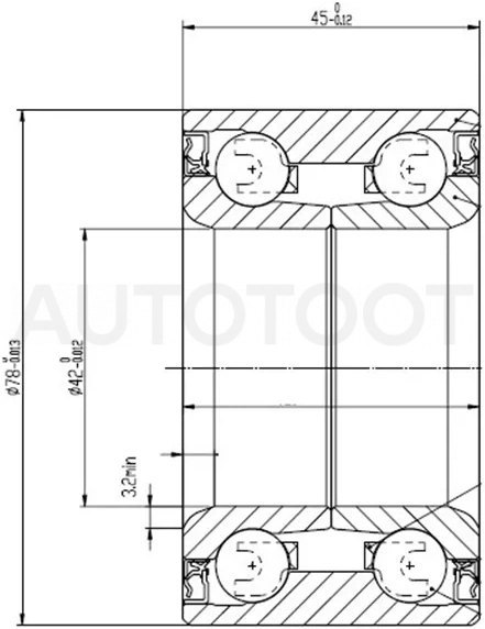 Подшипник передней ступицы FORD ESCAPE/MAVERICK/MAZDA TRIBUTE 00 - Артикул STEC0133048 - Производитель Sat - Фото, Отзывы, Цены