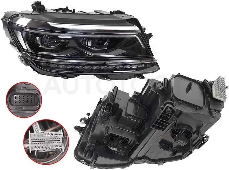 Фара Volkswagen Tiguan 16-21 (Справа/ LED/ ДХО) - Артикул ST44111ATMRLEAMD2 - Производитель Sat - Фото, Отзывы, Цены