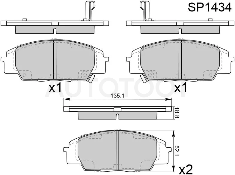Колодки тормозные (Спереди) Honda Accord 97-03 / Integra 01-06 / S2000 99-09 / Torneo 97-02