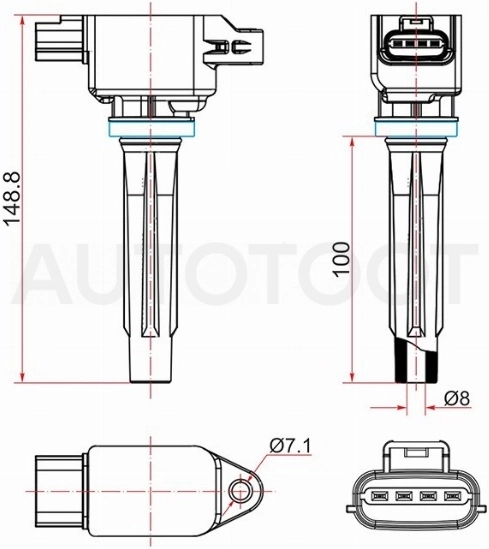 Катушка зажигания -MIC408 Masuma для MAZDA 3 (AXELA), MAZDA 6 (ATENZA), MAZDA CX-5
