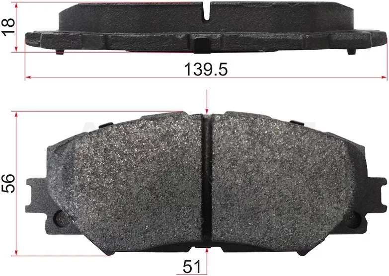 Колодки тормозные (Спереди) Toyota Allion (T260) 07-21 / Corolla (E150,E180,E120) 00-19 / Corolla Fielder (E140) 06-12 / Noah 07-22 / Scion xD 07-14 / Subaru Trezia 10-16 / Toyota Auris 06-18 / Corolla Axio (E140) 06-12 / Corolla Rumion 07-15 / Corolla US