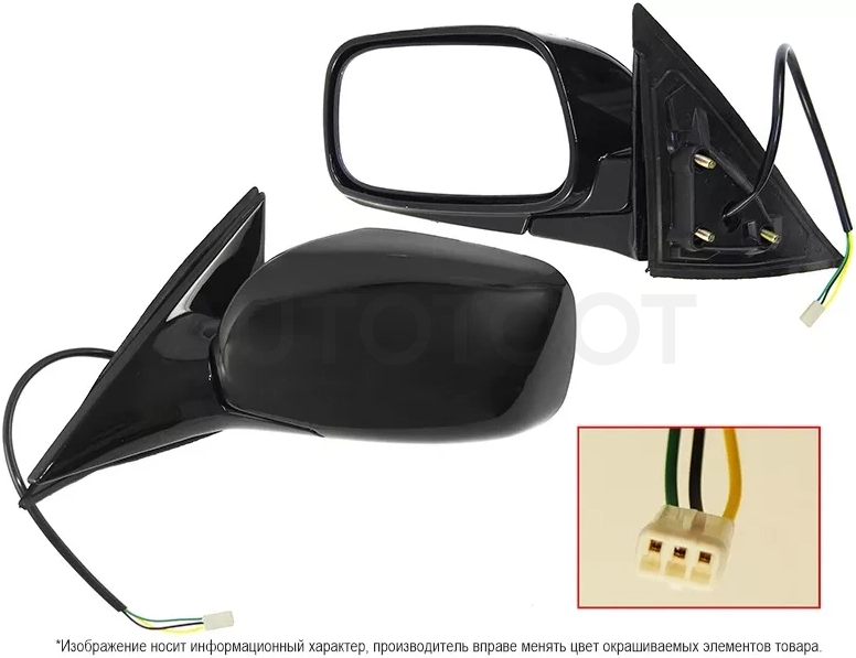 Зеркало Toyota Camry (XV30) 01-06 (Слева/ Регулировка/ 3 контакта/ LHD) - Артикул STTY389402 - Производитель Sat - Фото, Отзывы, Цены