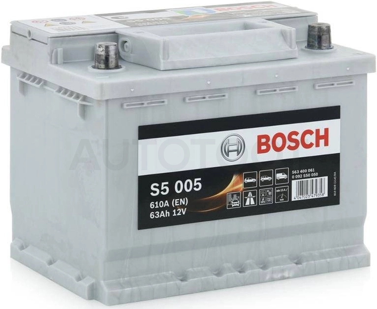 Аккумулятор BOSCH 63Ah 610A обратная полярность(-+)