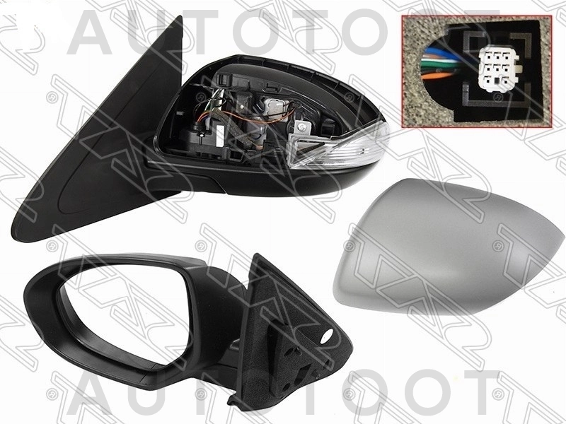 Зеркало левое (регул-ка, складное, обогрев, поворот, 9конт.) -  для MAZDA 3 (AXELA)